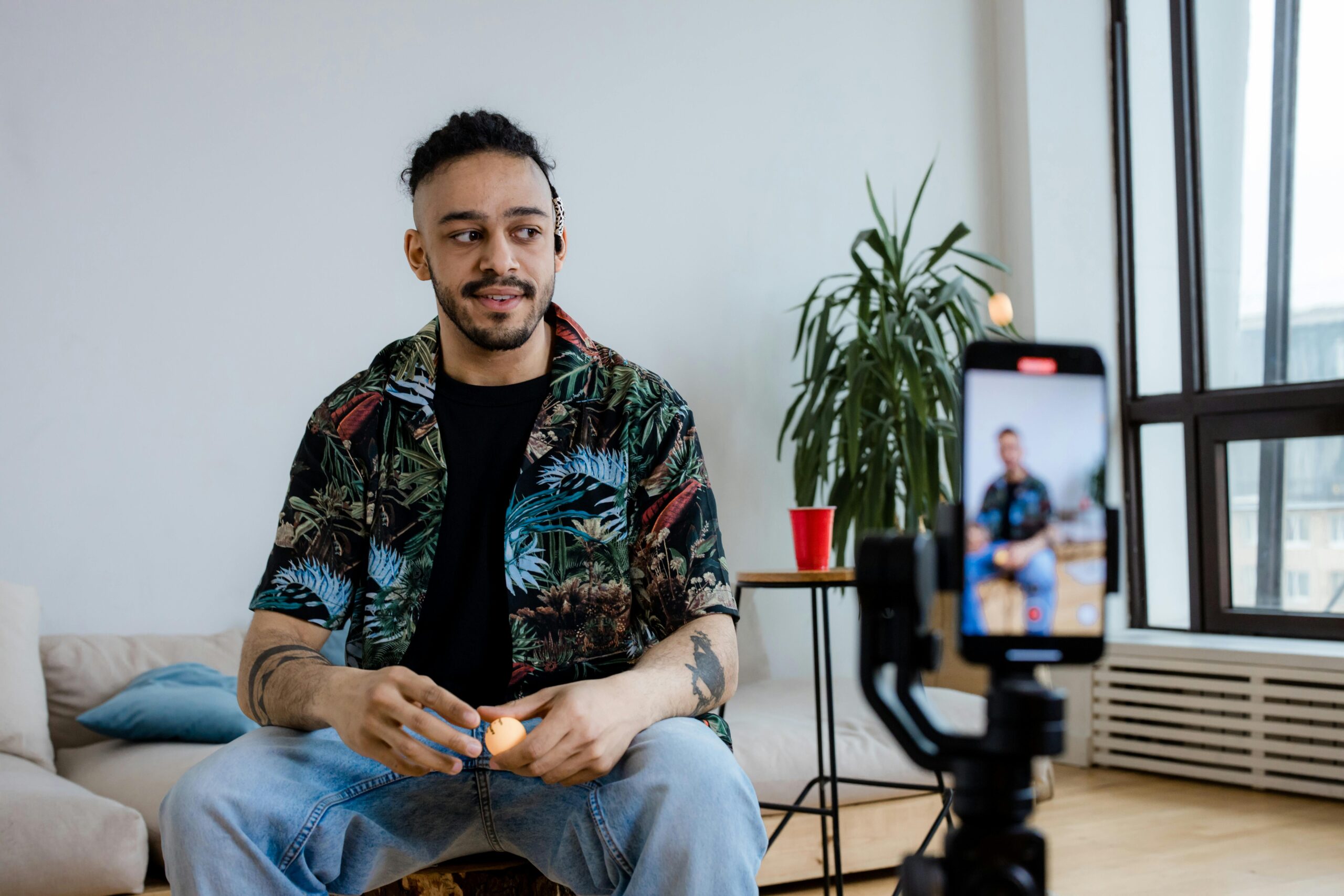 Content creator making short-form social media videos for digital marketing